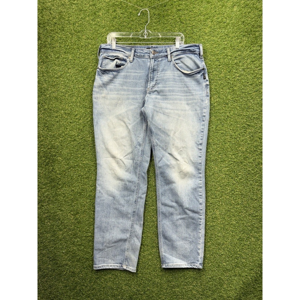 Silver Jeans Mens 34x32 Blue Eddie Straight Leg Light Wash Denim Stretch